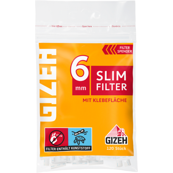 Gizeh - Slim Filter - 120 Stück mit Klebefläche